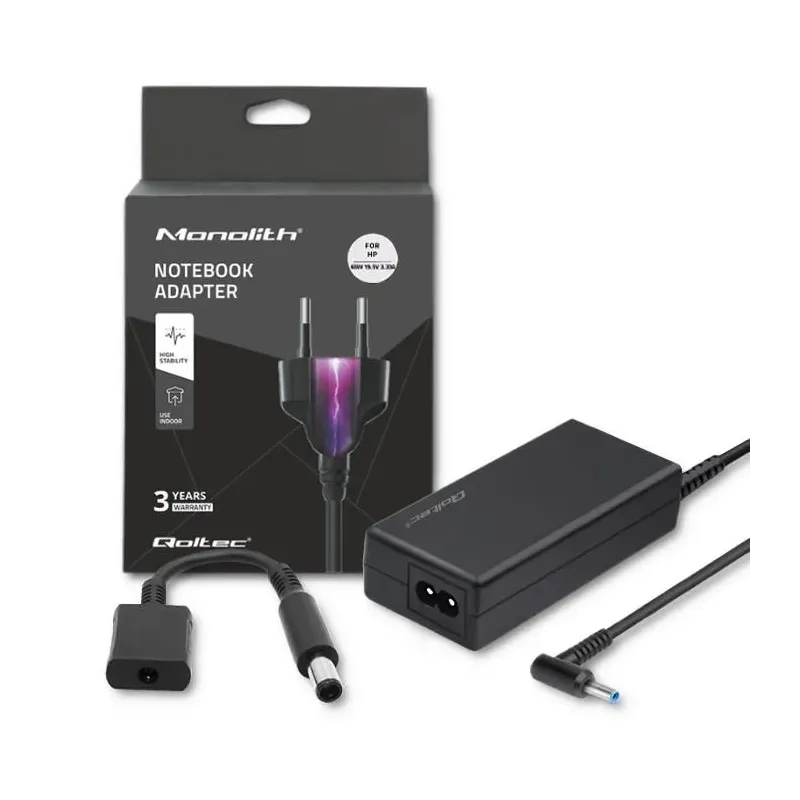Zasilacz sieciowy Qoltec do HP 65W 19V 3.33A 4.5*3.0+ | PartsPC.pl