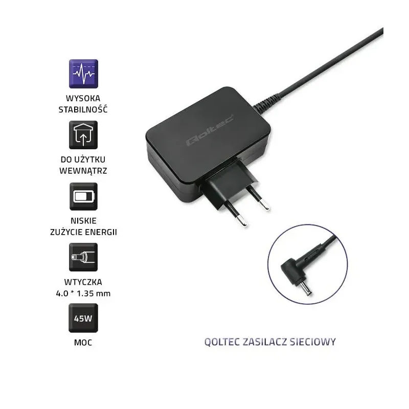 Zasilacz do ultrabooka Qoltec Asus 45W | 19V | 2.37A | | PartsPC.pl