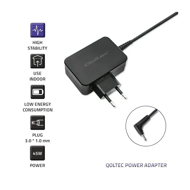 Zasilacz sieciowy Qoltec do ultrabooka Asus 45W | 19V | | PartsPC.pl