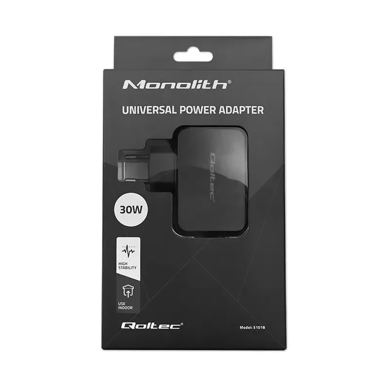 Zasilacz sieciowy Qoltec uniwersalny do laptopa 30W | 8 | PartsPC.pl