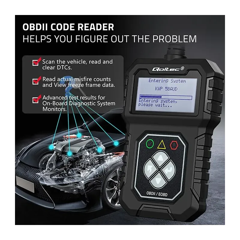 Tester cyfrowy Qoltec diagnostyczny ProLine | OBDII EOBD | PartsPC.pl
