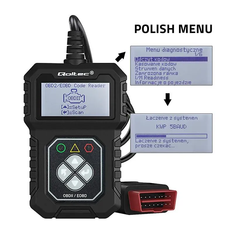 Tester cyfrowy Qoltec diagnostyczny ProLine | OBDII EOBD | PartsPC.pl