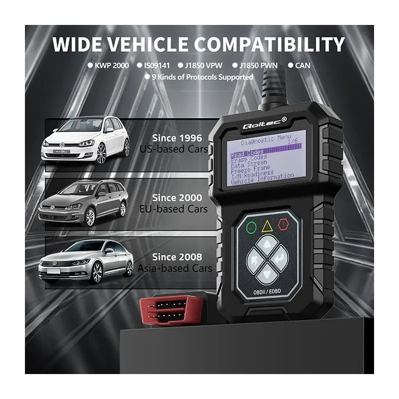 Tester cyfrowy Qoltec diagnostyczny ProLine | OBDII EOBD | PartsPC.pl