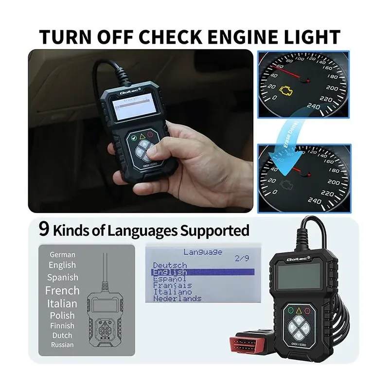 Tester cyfrowy Qoltec diagnostyczny ProLine | OBDII EOBD | PartsPC.pl