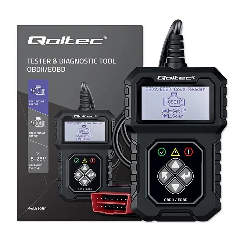Tester cyfrowy Qoltec diagnostyczny ProLine | OBDII EOBD | PartsPC.pl
