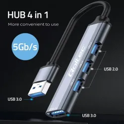 Hub Qoltec adapter USB 3.0 4w1 | USB 3.0 | 3x USB 2.0 | PartsPC.pl