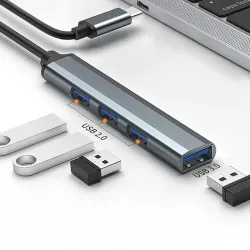 Hub Qoltec adapter USB-C 3.1 4w1 | USB 3.0 | 3x USB 2.0 | PartsPC.pl