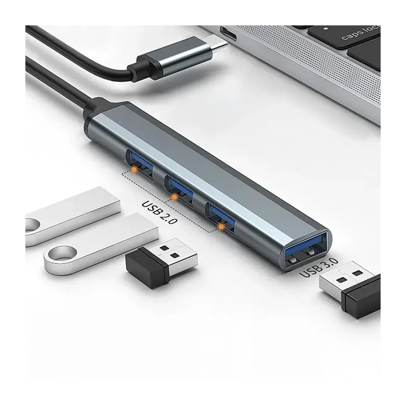 Hub Qoltec adapter USB-C 3.1 4w1 | USB 3.0 | 3x USB 2.0 | PartsPC.pl