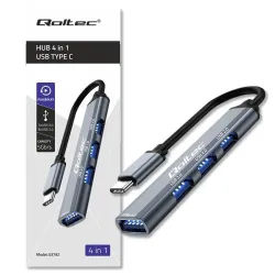 Hub Qoltec adapter USB-C 3.1 4w1 | USB 3.0 | 3x USB 2.0 | PartsPC.pl