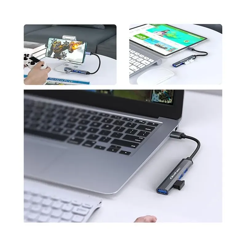 Hub Qoltec adapter USB-C 3.1 4w1 | USB 3.0 | 3x USB 2.0 | PartsPC.pl