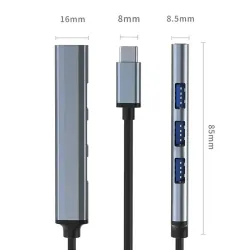 Hub Qoltec adapter USB-C 3.1 4w1 | USB 3.0 | 3x USB 2.0 | PartsPC.pl