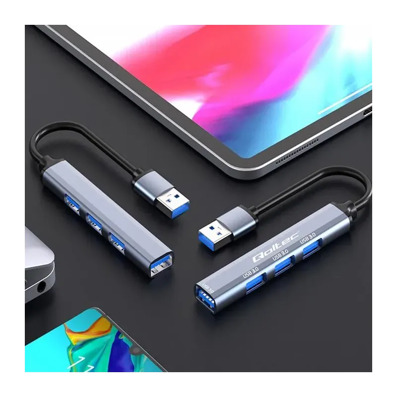 Hub Qoltec adapter USB 3.0 4w1 | 4x USB 3.0 | PartsPC.pl