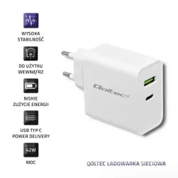 Ładowarka sieciowa Qoltec 45W | 5-20V | 2.4-3A | USB typ... | PartsPC.pl