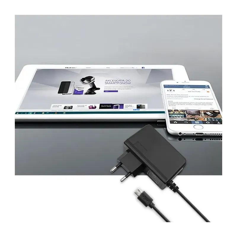 Ładowarka sieciowa Qoltec 15W | 5V | 3A | micro USB | PartsPC.pl