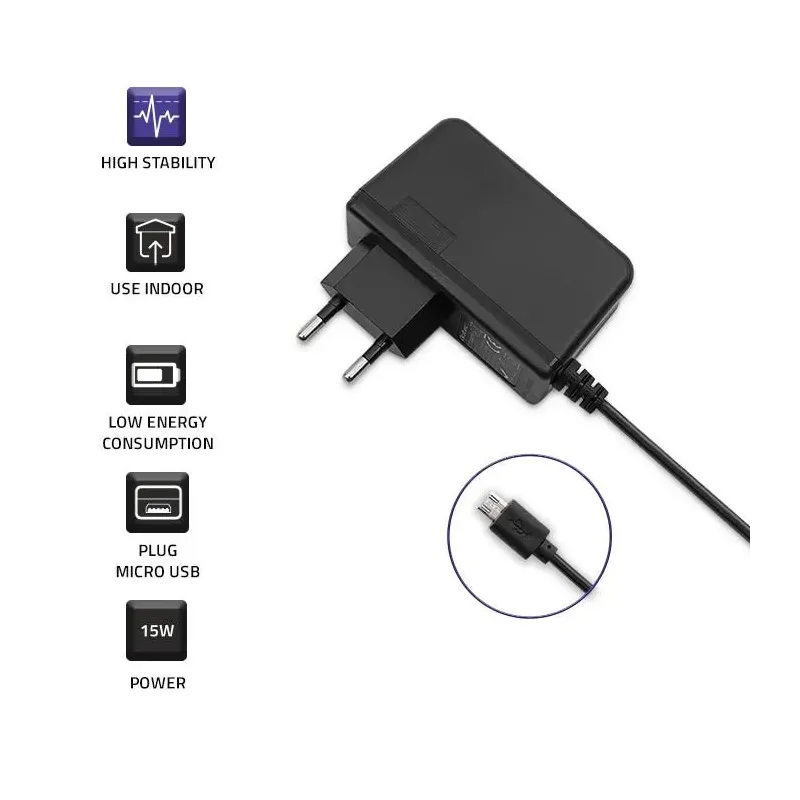 Ładowarka sieciowa Qoltec 15W | 5V | 3A | micro USB | PartsPC.pl