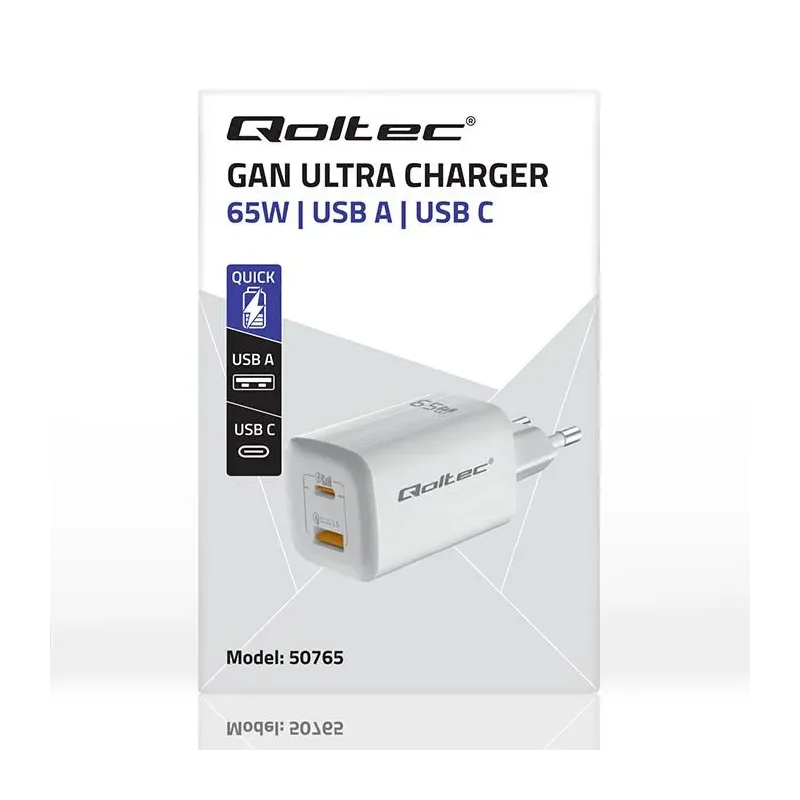 Ładowarka sieciowa Qoltec 65W GaN ULTRA | 5-20V | | PartsPC.pl