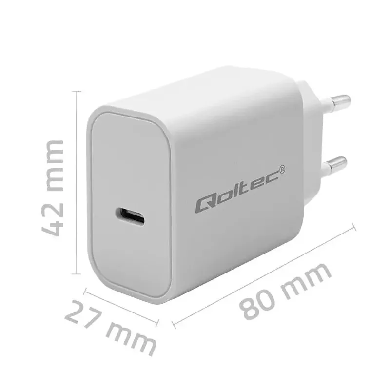 Ładowarka sieciowa Qoltec Super Quick PD | USB-C | 20W | | PartsPC.pl