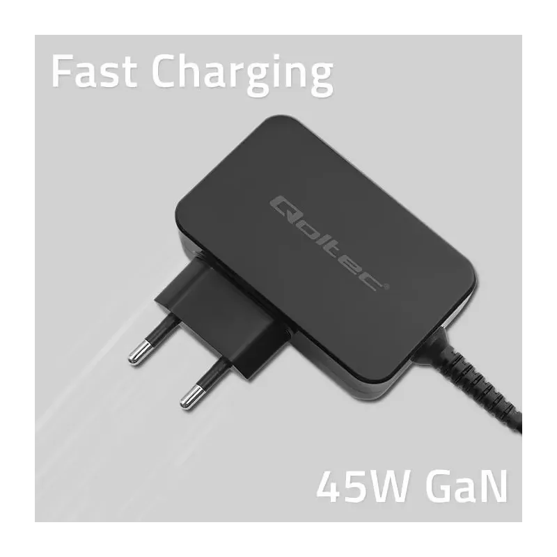 Ładowarka sieciowa Qoltec GaN POWER PRO | 1xUSB-C | 45W | PartsPC.pl