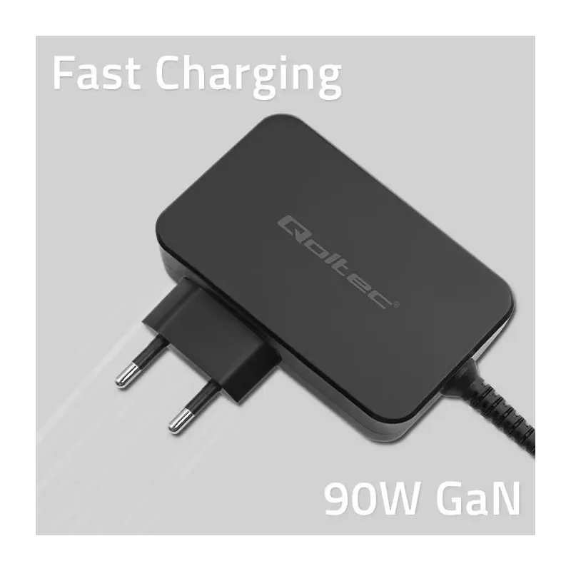 Ładowarka sieciowa Qoltec GaN POWER PRO | 1xUSB-C | 90W | PartsPC.pl
