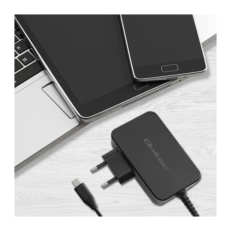 Ładowarka sieciowa Qoltec GaN POWER PRO | 1xUSB-C | 90W | PartsPC.pl