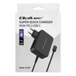 Ładowarka sieciowa Qoltec GaN POWER PRO | 1xUSB-C | 90W | PartsPC.pl