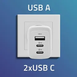 Ładowarka sieciowa Qoltec 65W GaN | 5-20V | 3-3.35A | | PartsPC.pl