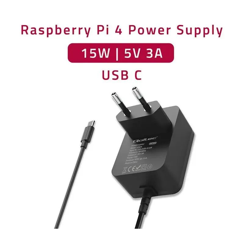 Ładowarka Qoltec Super FAST PD do Raspberry PI 4 | USB-C... | PartsPC.pl