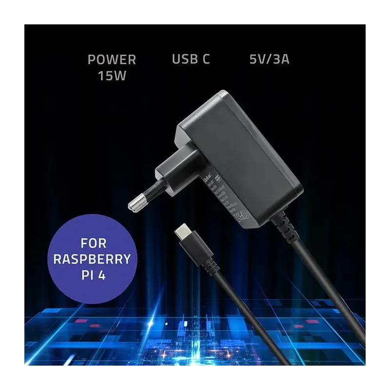 Ładowarka Qoltec Super FAST PD do Raspberry PI 4 | USB-C... | PartsPC.pl