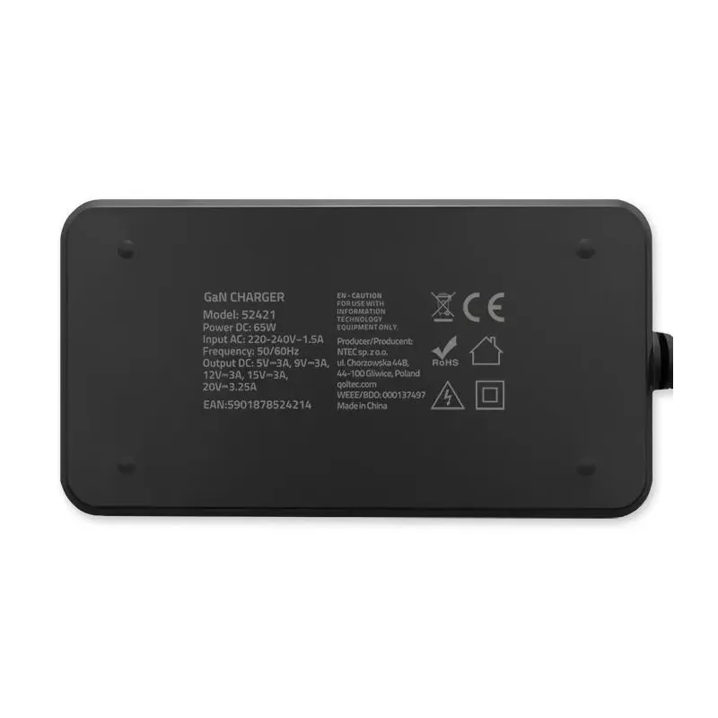 Ładowarka sieciowa Qoltec 65W GaN Super Fast SLIM | PartsPC.pl