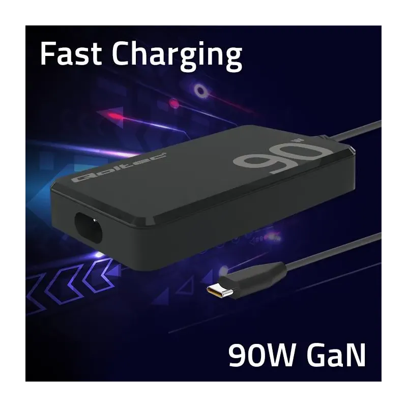 Ładowarka sieciowa Qoltec 90W GaN Super Fast SLIM | PD | | PartsPC.pl