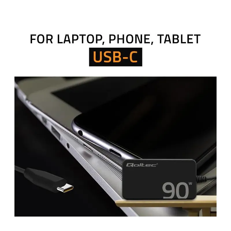 Ładowarka sieciowa Qoltec 90W GaN Super Fast SLIM | PD | | PartsPC.pl
