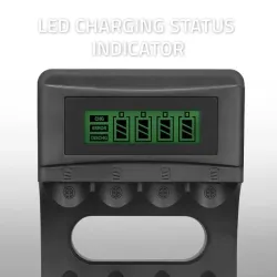 Ładowarka Qoltec do akumulatorków Ni-MH typu R03 AAA R6 | PartsPC.pl