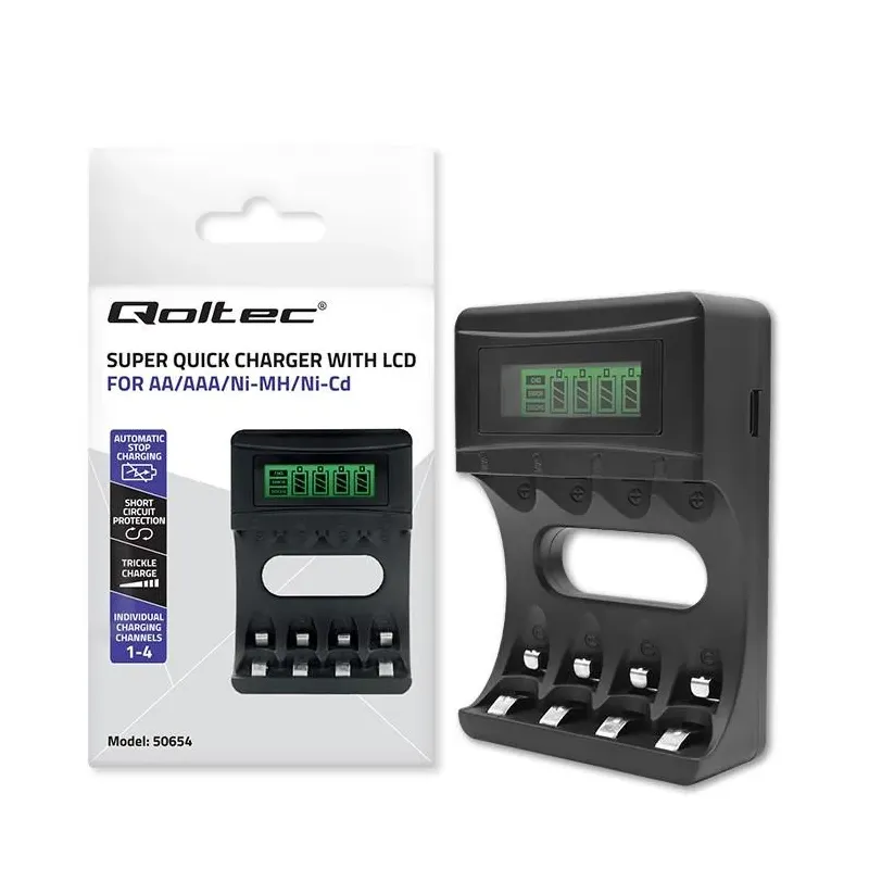 Ładowarka Qoltec do akumulatorków Ni-MH typu R03 AAA R6 | PartsPC.pl