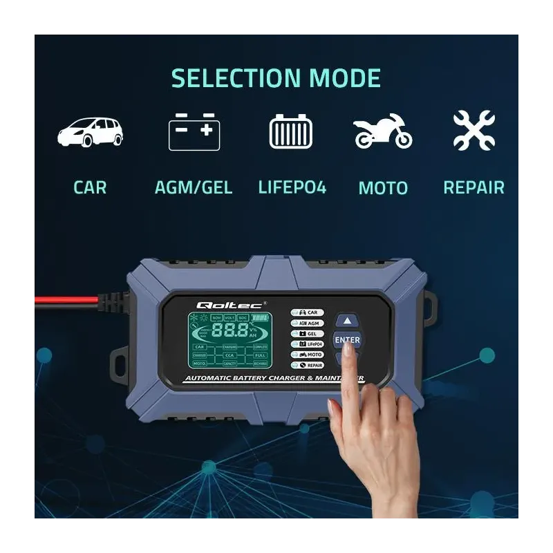 Ładowarka mikroprocesorowa Qoltec z testerem baterii i | PartsPC.pl