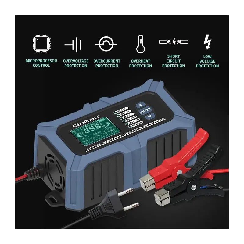 Ładowarka mikroprocesorowa Qoltec z testerem baterii i | PartsPC.pl