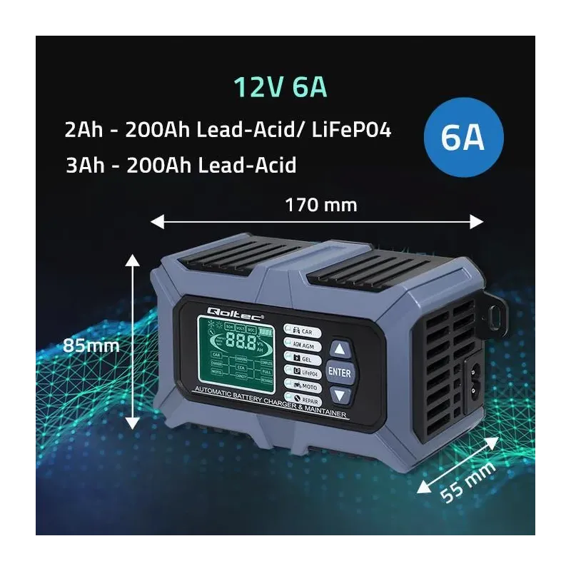 Ładowarka mikroprocesorowa Qoltec z testerem baterii i | PartsPC.pl