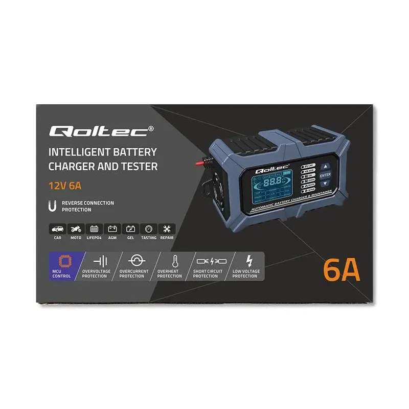 Ładowarka mikroprocesorowa Qoltec z testerem baterii i | PartsPC.pl