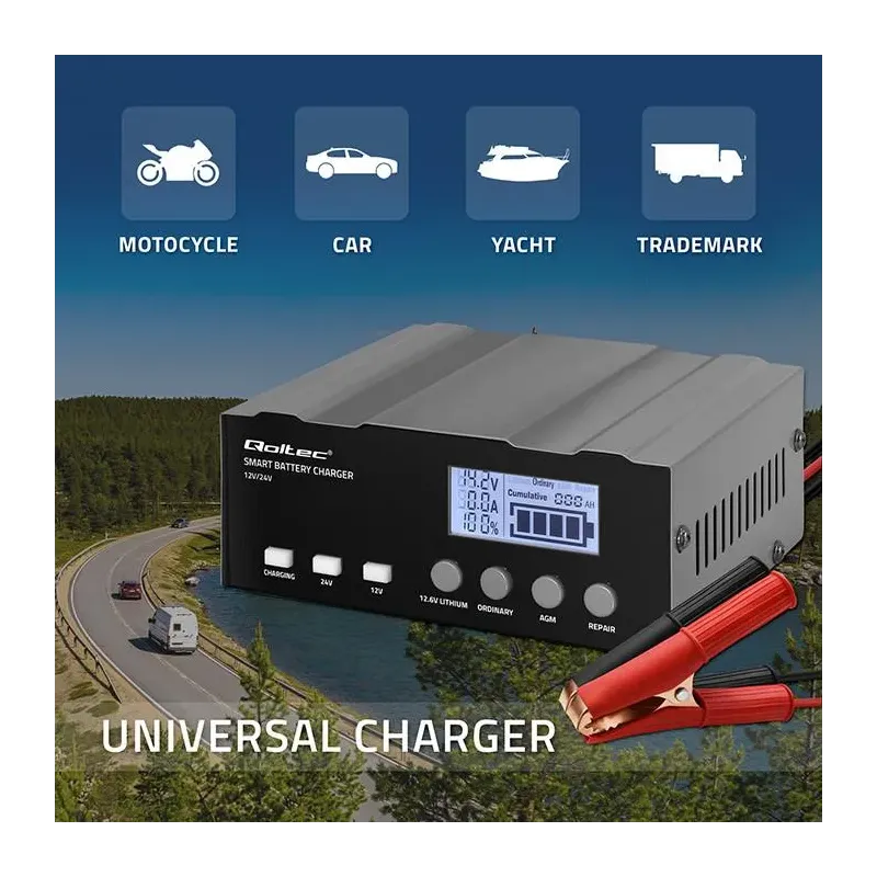 Ładowarka inteligentna Qoltec mikroprocesorowa 12V | | PartsPC.pl