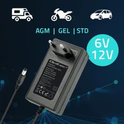 Ładowarka do akumulatora Qoltec AGM GEL STD 6V 12V | | PartsPC.pl