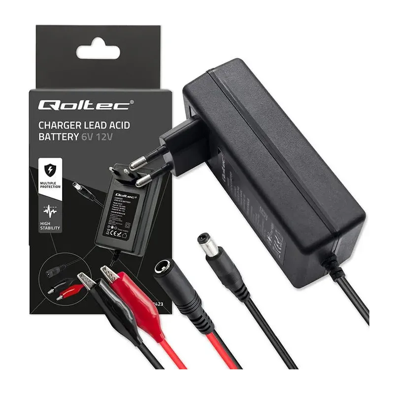 Ładowarka do akumulatora Qoltec AGM GEL STD 6V 12V | | PartsPC.pl