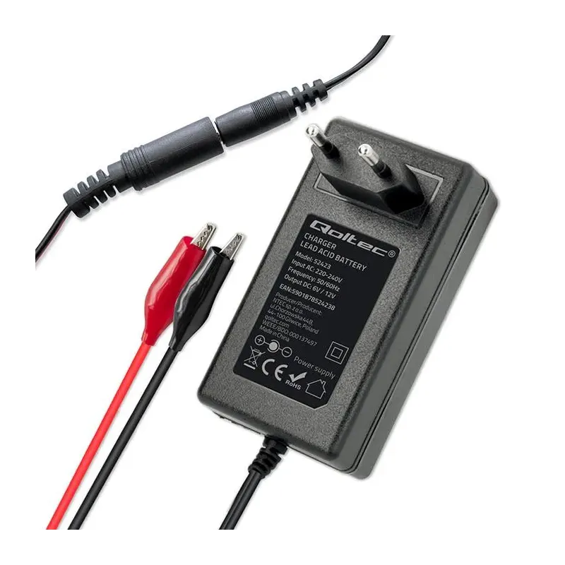 Ładowarka do akumulatora Qoltec AGM GEL STD 6V 12V | | PartsPC.pl