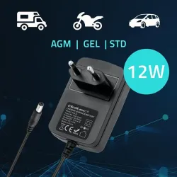 Ładowarka do akumulatora Qoltec AGM GEL STD 12V | 1A | | PartsPC.pl