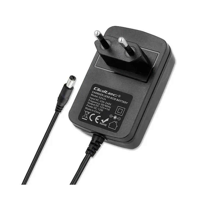 Ładowarka do akumulatora Qoltec AGM GEL STD 12V | 1A | | PartsPC.pl