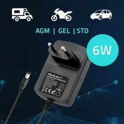 Ładowarka do akumulatora Qoltec AGM GEL STD 6V | 1A | | PartsPC.pl