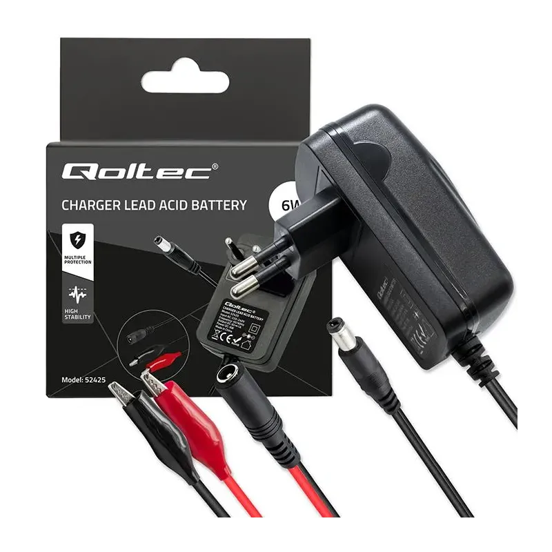 Ładowarka do akumulatora Qoltec AGM GEL STD 6V | 1A | | PartsPC.pl