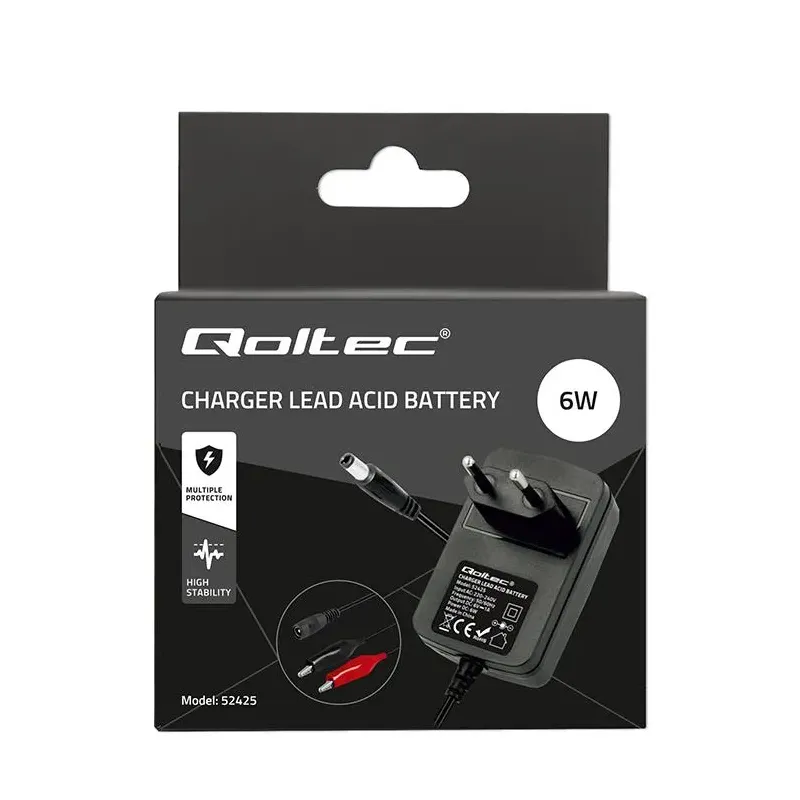 Ładowarka do akumulatora Qoltec AGM GEL STD 6V | 1A | | PartsPC.pl