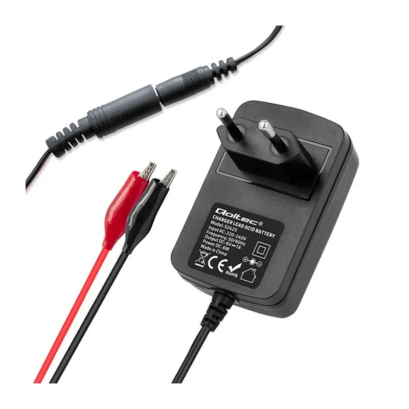 Ładowarka do akumulatora Qoltec AGM GEL STD 6V | 1A | | PartsPC.pl
