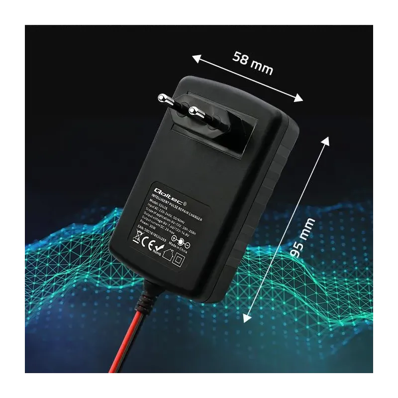 Ładowarka do akumulatora Qoltec AGM GEL STD 6V/12V | 2A | PartsPC.pl