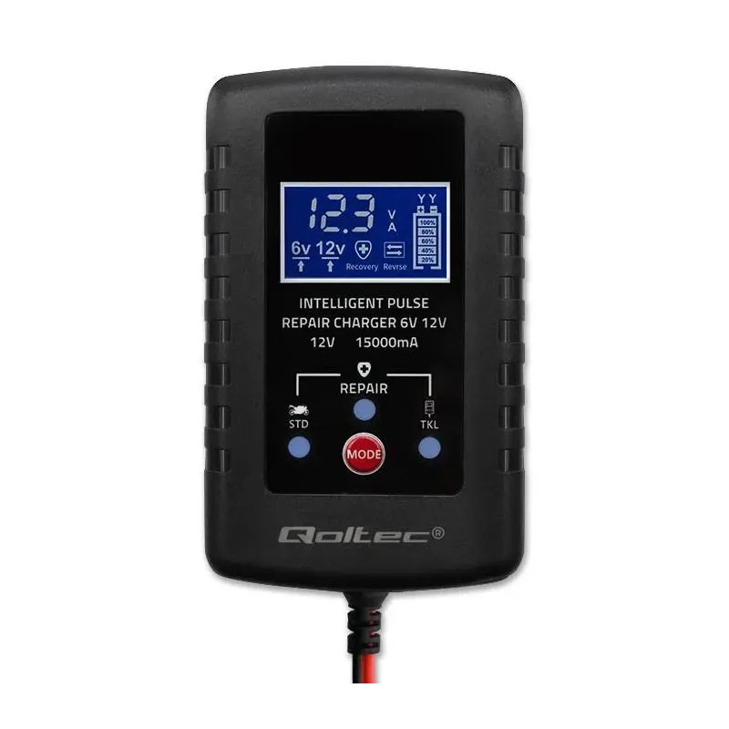 Ładowarka do akumulatora Qoltec AGM GEL STD 6V/12V | 2A | PartsPC.pl