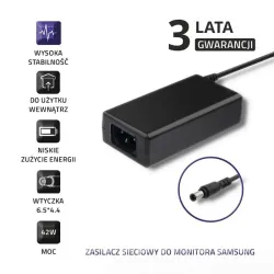 Zasilacz sieciowy Qoltec do monitora Samsung 42W | 14V | | PartsPC.pl